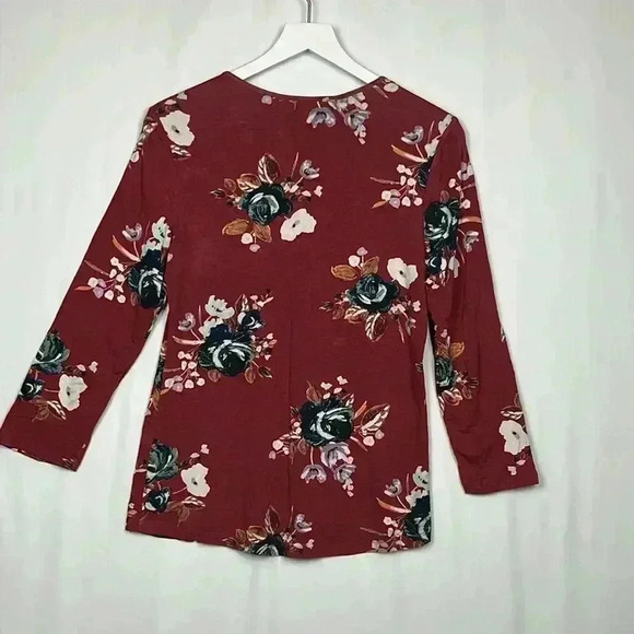 Daniel Rainn Womens Elura Top Rust S Floral Vneck Lace Knit Boho Versatile NWOT - Picture 9 of 12